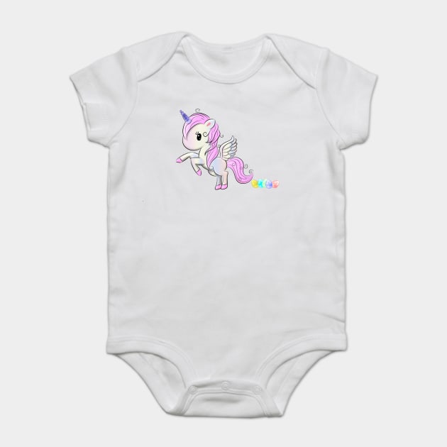 Easter Unicorn Pegasus Egg Poop Baby Bodysuit by HolidayBug